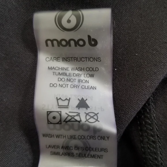 Mono B Women's Black Shredded‎ Knee Laser Cut High Waist Leggings Size XL NEW - Picture 15 of 15